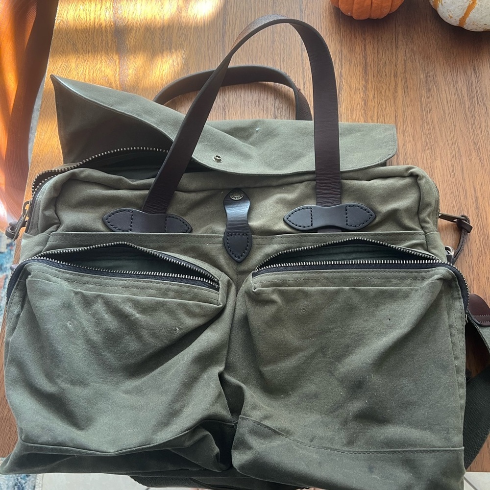 Filson Olive Canvas Messenger Bag
